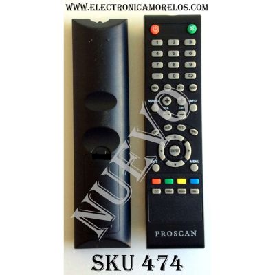 CONTROL REMOTO ORIGINAL PARA TV / PROSCAN PLED2243A-I / PLDED4017 / PLDED4016A D / PLDED3996A-E / PLDED3273A-E / PLDED5066A B / PLDED5068A D / PLED5529A G / PLCD3271A-D / PLEDV3282A
